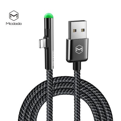 China Soft Green LED Light Led Mcdodo Nylon Braid Cable For Iphone Charger Usb For Iphone 12 Charger Cable With Box for sale