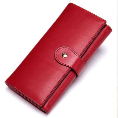 China 2021 Retro RFID Leather Women's Slim Minimalist Leather Rfid Blocking Genuine Card Holder Zipper Wallet for sale