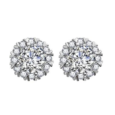 China Fashion New Style Diamond New Style Diamond Stud Earrings Women 925 Sterling Silver for sale