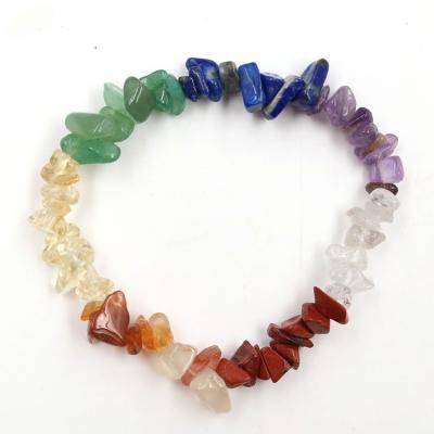 China Energy Healing Casual/Sporting Natural Crystal Hand with 19 Colors Chakra Crystal Stone Bracelet for sale