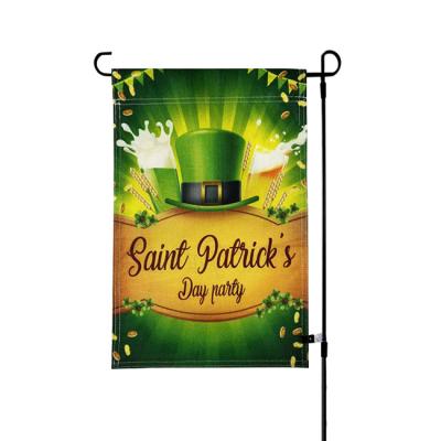 China Health Care Institutes Bulk Custom St Patrick's Day Double Sided Garden Flag Burlap for sale