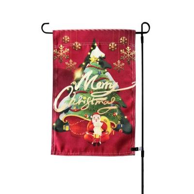 China Health care institutes thickened double sided flag Christmas burlap yard decoration custom outdoor flag for sale