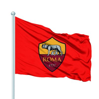 China Color Stability Rome Soccer Team Flag Polyester Waterproof Outdoor Handheld Custom Flag And Durable Strong Fabric Thickened for sale