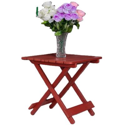 China Claret Wood Outdoor Furniture Traditional Popular Used Small Square Folding Coffee Table for sale