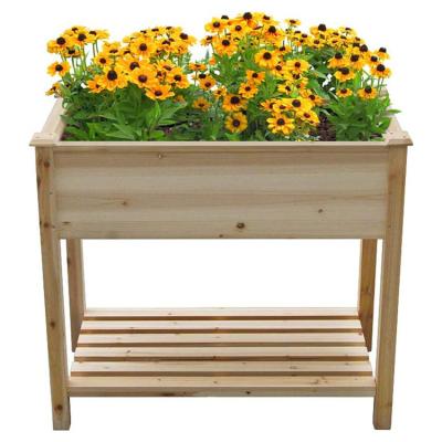 China Large Modern Outdoor Wooden Planter Garden Bed Box Stand Garden Raised Raised Bed For Vegetables for sale