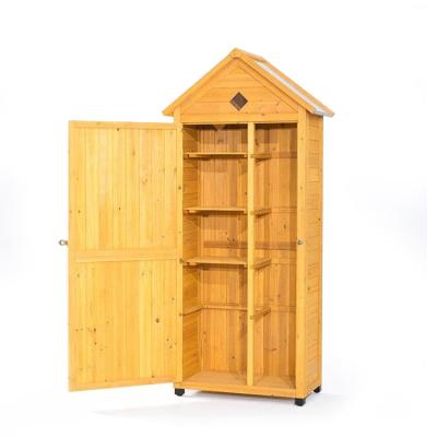 China Wooden Storage Closet (Other) Gable Roof Vintage Wooden Tool Adjustable Cabinet for sale