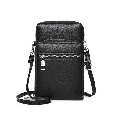 China Durable Factory Price Durable Shoulder Bag PU Leather Solid Color Zipper Pockets Small Messenger Bag for sale