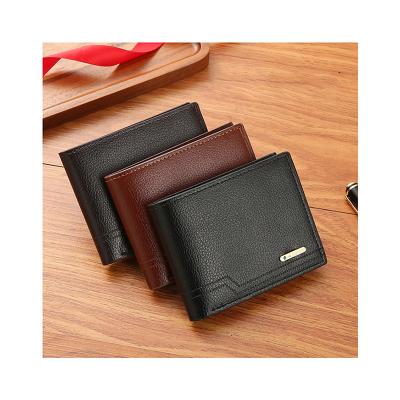 China Waterproof Factory Price Multi-function Card Holder Wallet Soft PU Leather Solid Color Short Wallets for sale