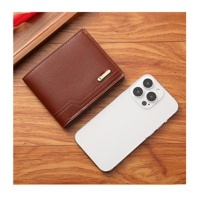 China Waterproof Hot Selling Durable Card Holder Wallet Soft PU Leather Large Capacity Short Small Wallets for sale