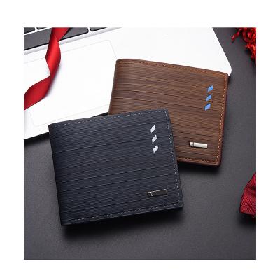 China Waterproof High Quality Durable Card Holder Wallet PU Leather Solid Color Waterproof Short Wallet for sale