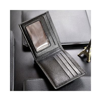 China Waterproof Factory Price Simplicity Money Clips Soft PU Leather Durable Black Brown Wallet for sale