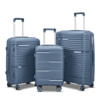 China Durable New Design PP Trolley Luggage Sets 20 24 28 inch Wholesale PP Suitcase Sets Travel Bag Customized Luggage for sale