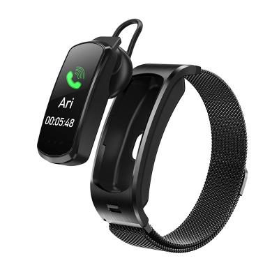 China Innovative Touch Screen Smart Bracelet With Earphone For Answer Call Band Earbuds for sale