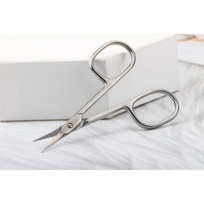 China Hot Selling Curved Pointed Blades Sharp Make Up Scissors Mustache Nose Hair Eyelash Eyelash Cuticle Scissors Manicure Scissors for sale