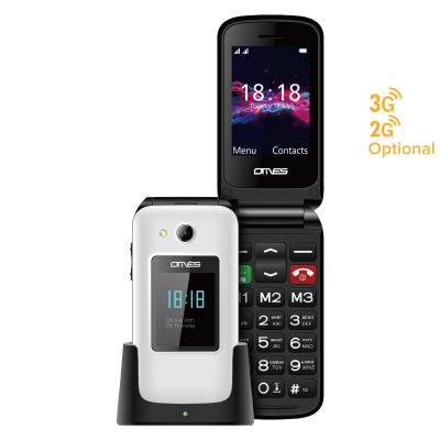 China Dual SIM Card F2 Dual Screen Flip Phone 2.4 Inch 3G Top Phone for sale