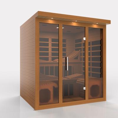 China Computer Control Panel High Quality Modern Corner Steam Sauna Room Outdoor Infrared Sauna Relaxation Room for sale