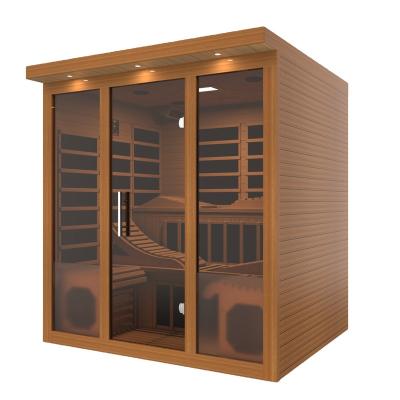 China 2021 Sale High Quality Computer Control Panel Hemlock Sliding Door Sauna Hot Steam Bath Modern Household Sauna Room for sale