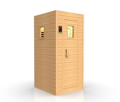 China Computer Control Panel Good Quality Hemlock Sauna Room Square Corner Chinese Traditional Wooden Steam Bath for sale