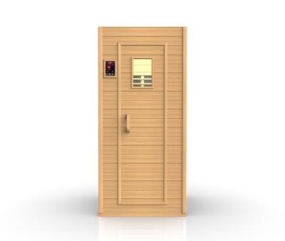 China Traditional computer control panel simple style wood hemlock sauna room for sale