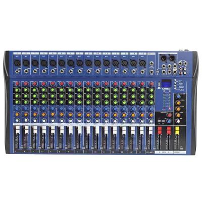 China Metal+plastic 16 channel audio mixer console USB professional karaoke sound mixer mixing console for sale