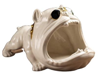 China Creative Eco-friendly Cartoon Dog Shaped Ashtray Office Home KTV Ceramic Ashtray for sale