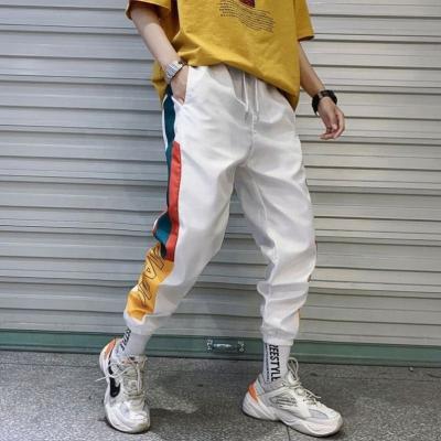 China Anti-Wrinkle Men's Track Pants Casual Elastic Cargo Breeches Pants High Street Waist Harem Pants for sale