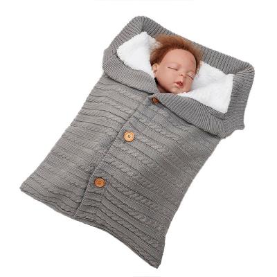 China Knitted Breathable Winter Thicken Toddler Solid Soft Envelope Warm Baby Sleeping Bag for sale