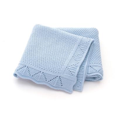 China Wholesale PORTABLE Soft Multifunctional Soft 100% Acrylic Solid Color Throw Modern Baby Knitted Blankets for sale