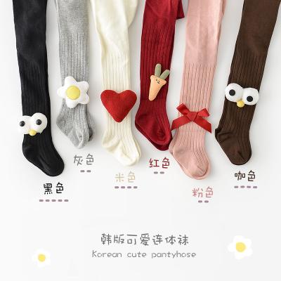 China Girls Footed Toddler Girls Pantyhose Anti-wrinkle Babies Pantyhose Infant Cotton Girls Pantyhose Knitted Gaiters Pants for sale