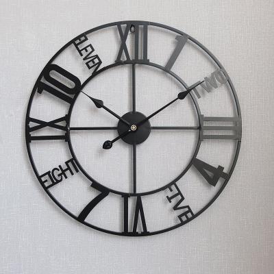 China European Retro Round Iron Mute Wall Clock Radio American Creative Decoration Wall Clock for sale