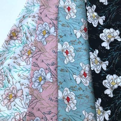 China New Design Floral Print Fabric Rayon Fabric Viable Stock Lot In Shaoxing For Dress for sale