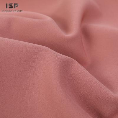 China Factory price double faced dyed textiles garment solid spandex polyester fabric for dresses for sale