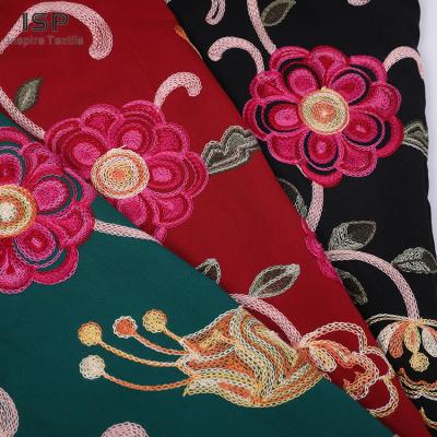 China China Sustainable Manufacturer Woven 75gsm Rayon 100% Embroidered Fabric For Dress for sale