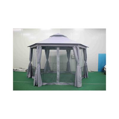 China Wind Resistant Strong Garden Gazebo Large Double Roof Aluminum Or Iron Gazebo Luxury Aluminum Gazebo for sale