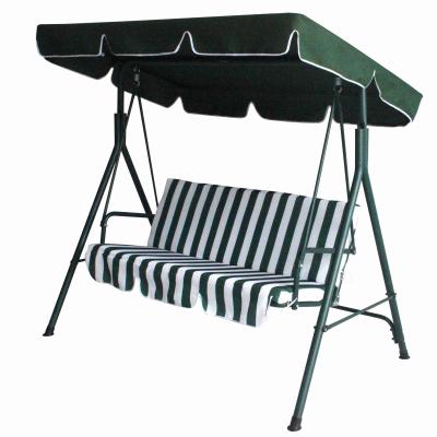 China Modern Green Outdoor Furniture Garden Swing Chair 3 Seats Patio Swings Chair for sale