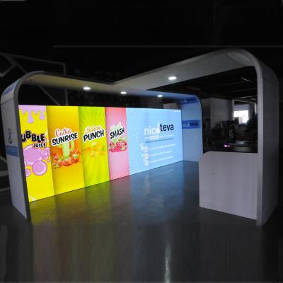 China Custom Backlit Exhibition Display 10X20 Fabric Wall System Expo Reuse Modern Design Modular Exhibition Booth for sale