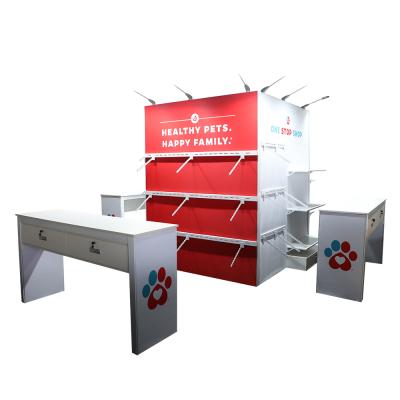 China Exhibition Display Customized Best Movable American Trade Show Booth Booth Selling American Trade Show Stand Store With Shelf for sale