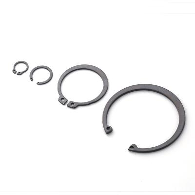 China 65Mn Stainless Steel V Hole Circlip Shaft Elastic Manganese Steel Snap Ring With Ear for sale