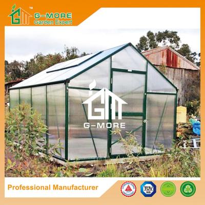 China 406x306x244cm Green Color 10mm Thick Polycarbonate Aluminum Plant's house for sale