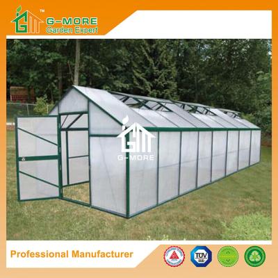 China 807x306x244cm Good Quality Easy DIY Green Color Aluminum Greenhouse for sale