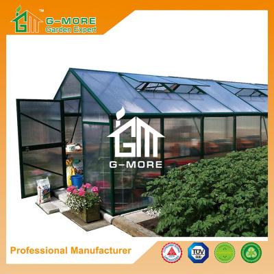 China 606x306x244cm Green Color Super Strong Polycarbonate Greenhouse for sale