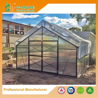 China 406x406x273cm Black Color 10MM Polycarbonate + Box Profile Hobby Growhouse for sale