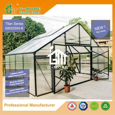 China 406x506x302cm Super Strong 4 Seasons Aluminum/10MM Polycarbonate Large Green House for sale