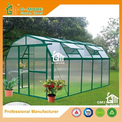 China 10'x6'x6.7'FT Green Color Easy DIY Barn Style Aluminum Greenhouse for sale