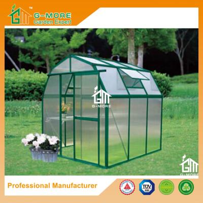 China 6'x6'x6.7'FT Green Color Easy DIY Barn Style Aluminum Greenhouse for sale