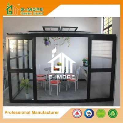 China 320 X 283 X 275CM Dark Grey Color 8mm Thick Polycarbonate Aluminum Greenhouse for sale