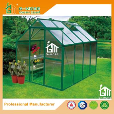 China 8'x6'x6.7'FT Green Color Single Door Popular Series Aluminum Greenhouse for sale