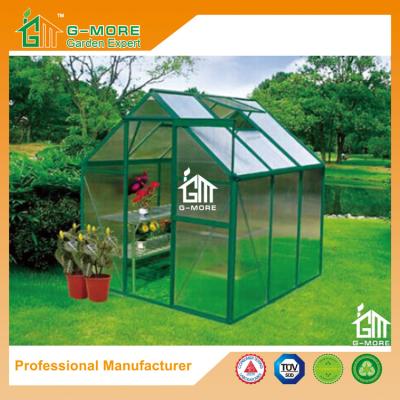 China 6'x6'x6.7'FT Green Color Single Door Popular Series Aluminum Greenhouse for sale