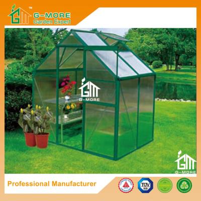 China 4'x6'x6.7'FT Green Color Single Door Popular Series Aluminum Greenhouse for sale