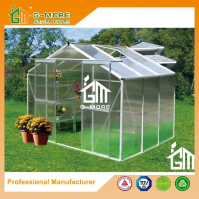 China 6'x8'x6.7'FT Silver Color Double Door Traditional Series Aluminum Greenhouse for sale